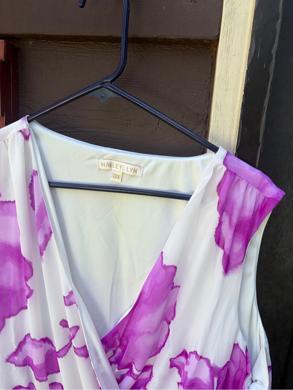 NWT Hailey Lyn Pink Floral Faux Wrap Maxi Dress 3X Plus Size - Picture 6 of 9